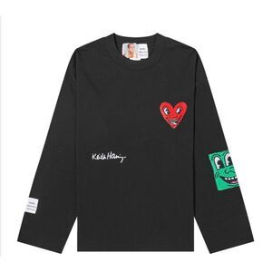 NWT Jungles Jungles x Keith Haring Haring Long Sleeve Chenille T in Black size S